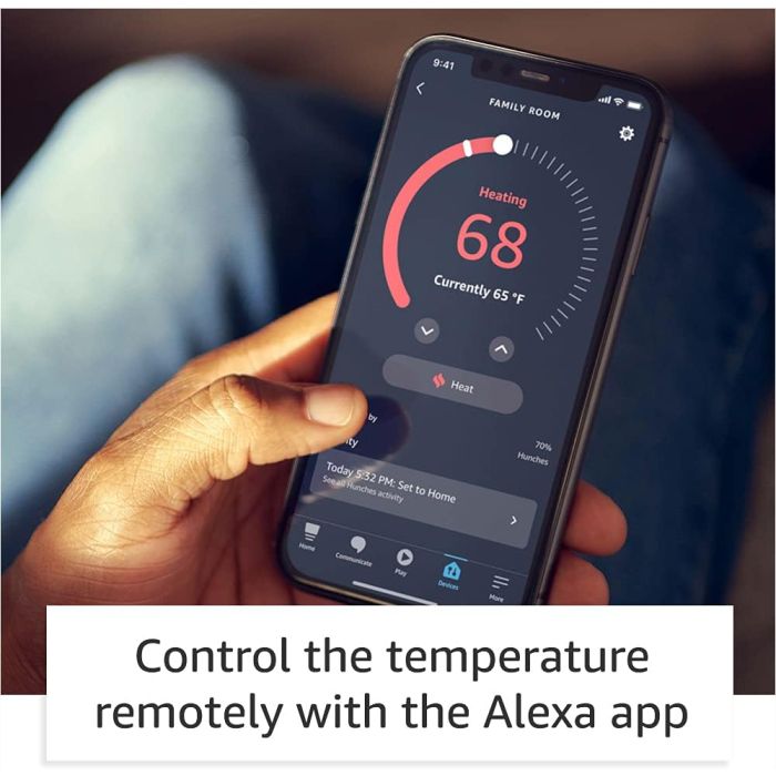 Amazon Smart Thermostat – Save money and energy - Works with Alexa and Ring - 1st Gen S6ED3R - US Version