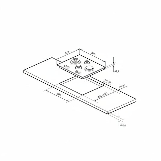 Millen 65cm Built-in 4 Burners Gas Hob MGH 6501 IX Stainless Steel Finishing 9700W, 3 Year Warranty