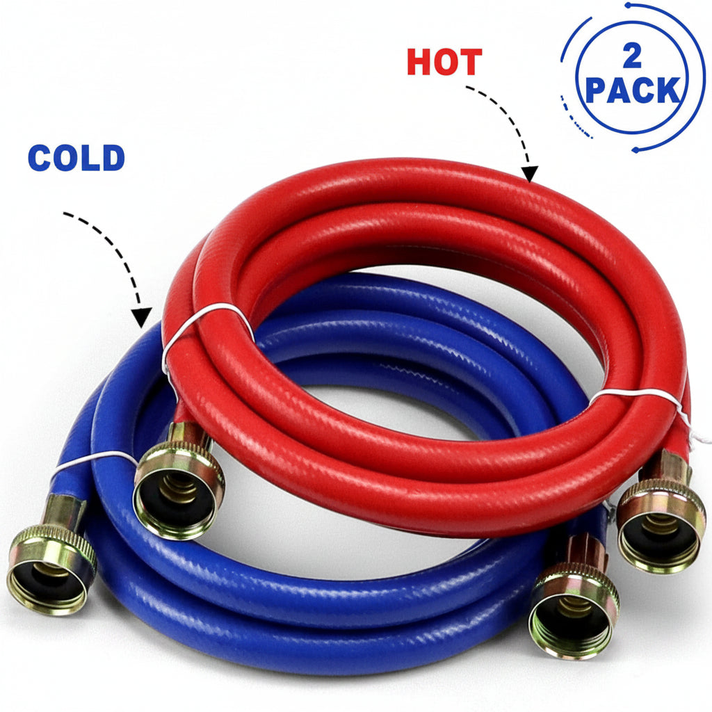 Washing Machine Hoses Red and Blue Coded