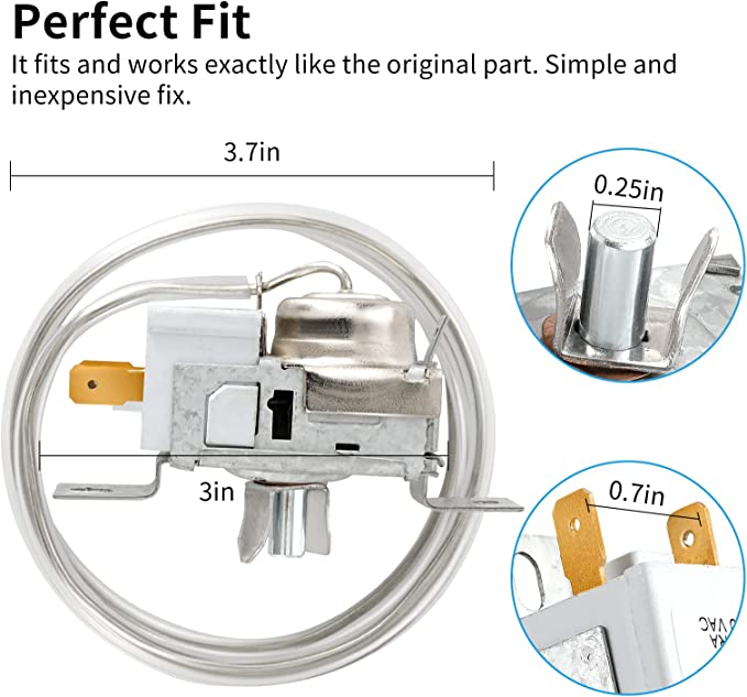 Refrigerator Cold Control Thermostat Replacement Fit for Whirlpool Kenmore Refrigerators 2198202 WP2198202 2161284 2198201 PS11739232 AP6006166