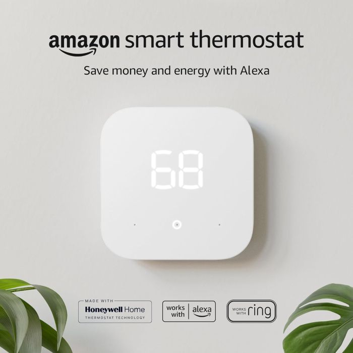 Amazon Smart Thermostat – Save money and energy - Works with Alexa and Ring - 1st Gen S6ED3R - US Version