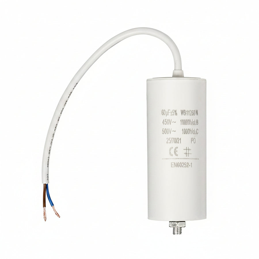 Washing Machine Motor Capacitor Dimensions: 50 x 119 mm Wired 250mm Cable