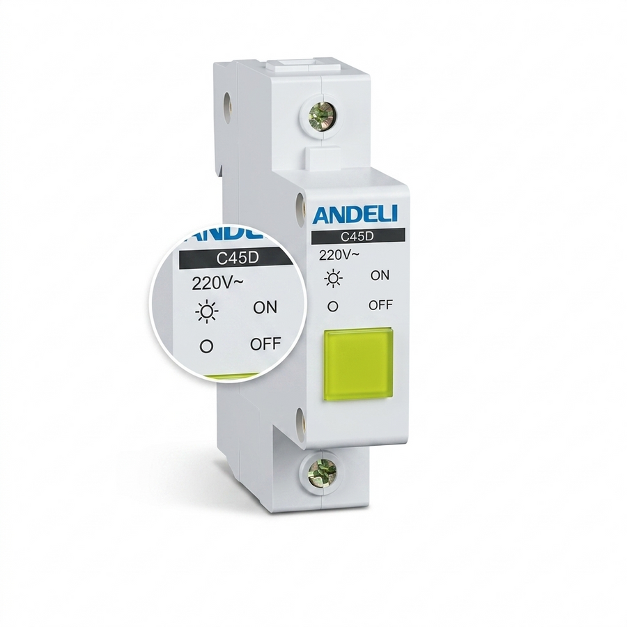 ANDELI C45D Yellow Modular Indication Lamp DIN Rail Mounted