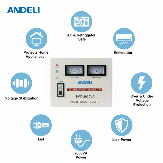 Andeli Voltage Stabilizer SVC 2000 VA 2 KW Single (1) Phase 80-250V