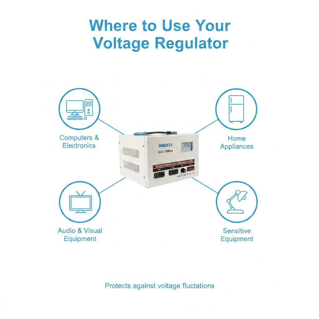 Andeli Voltage Stabilizer SVC 1500 VA 1.5 KVA Single (1) Phase 80-250V