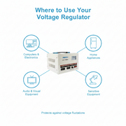 Andeli Voltage Stabilizer SVC 1500 VA 1.5 KVA Single (1) Phase 80-250V