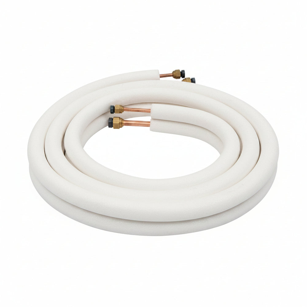 Air Condition Copper Coil Pipe Insulated White 20Mtr