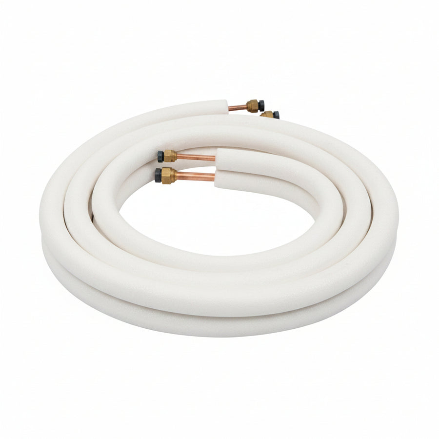 Air Condition Copper Coil Pipe Insulated White 20Mtr