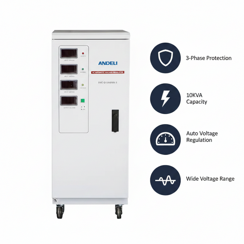 Load image into Gallery viewer, Andeli Voltage Stabilizer SVC 10000 VA 10 KW Three (3) Phase 380V Digital

