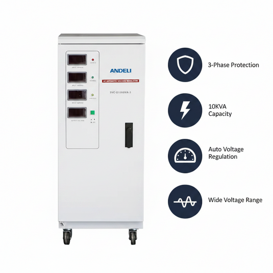 Andeli Voltage Stabilizer SVC 10000 VA 10 KW Three (3) Phase 380V Digital