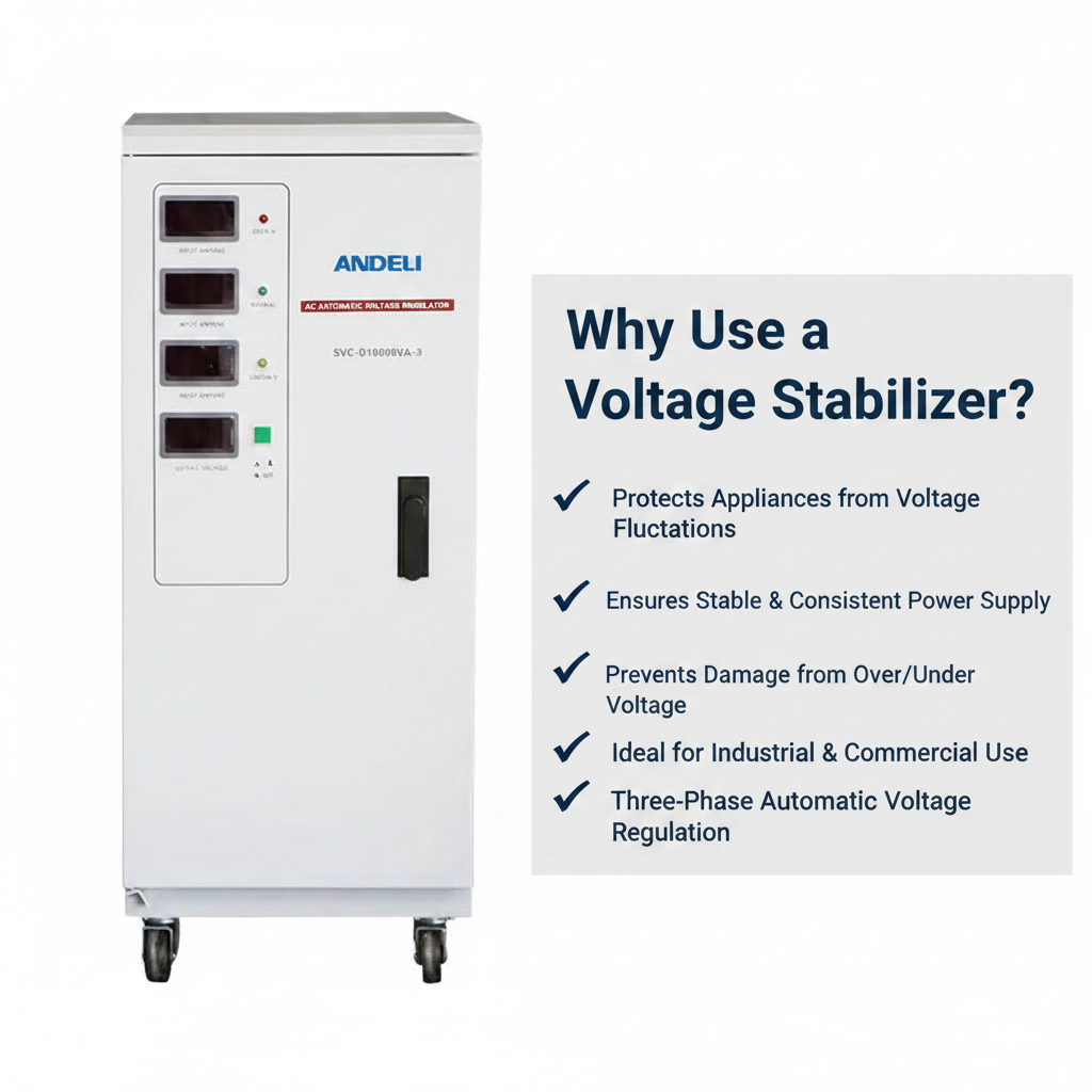 Andeli Voltage Stabilizer SVC 10000 VA 10 KVA Three (3) Phase 380V Digital