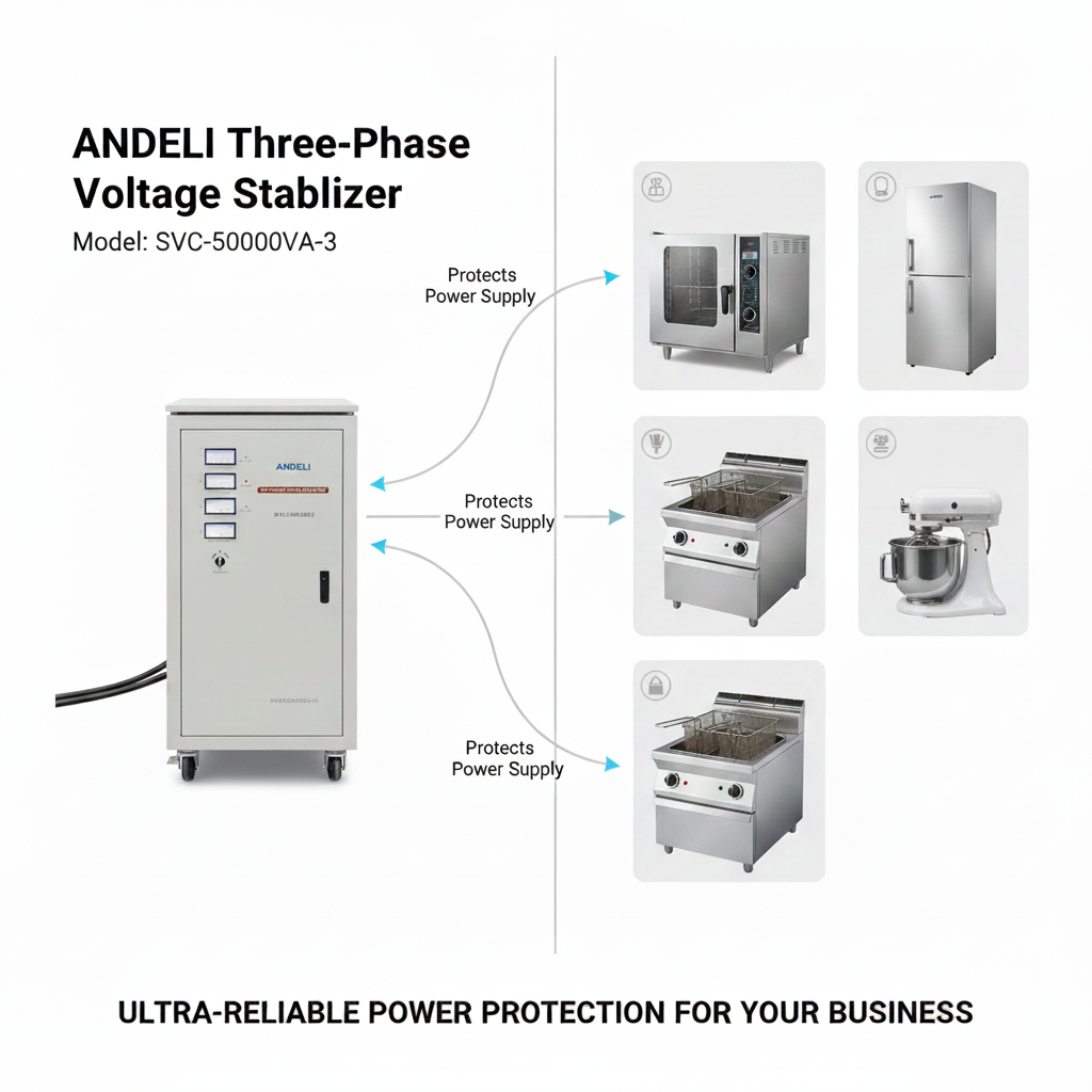 Andeli Electric Voltage AC Stabilizer SVC 50000 VA 50 KW Three (3) Phase 380V
