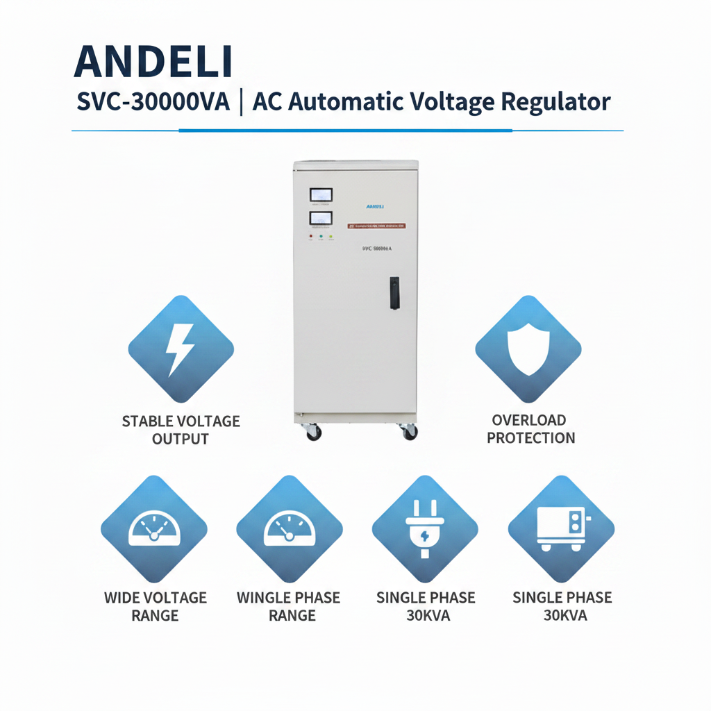 Andeli AC Voltage Stabilizer SVC 30000 VA 30 KVA Single(1) Phase 220V