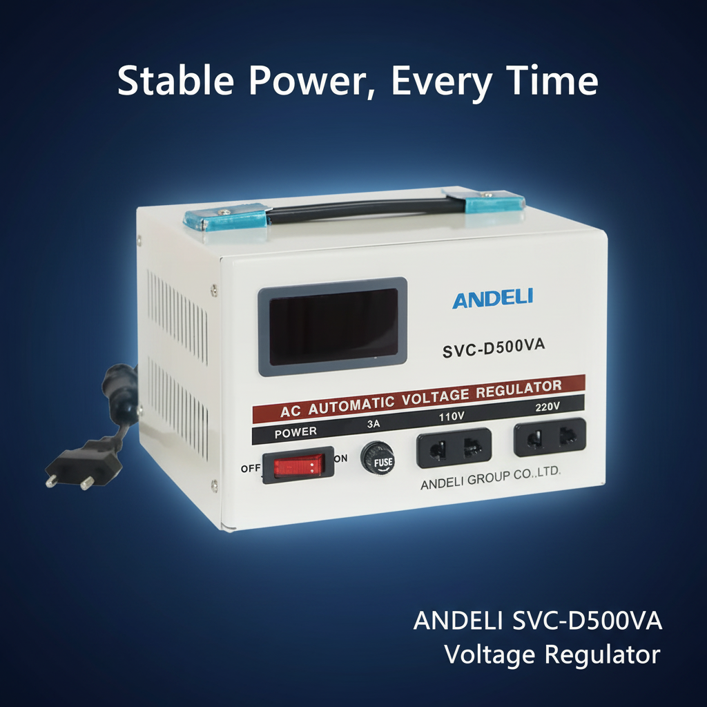 Andeli AC Voltage Stabilizer SVC 500 VA 0.5 KVA Single (1) Phase 220V