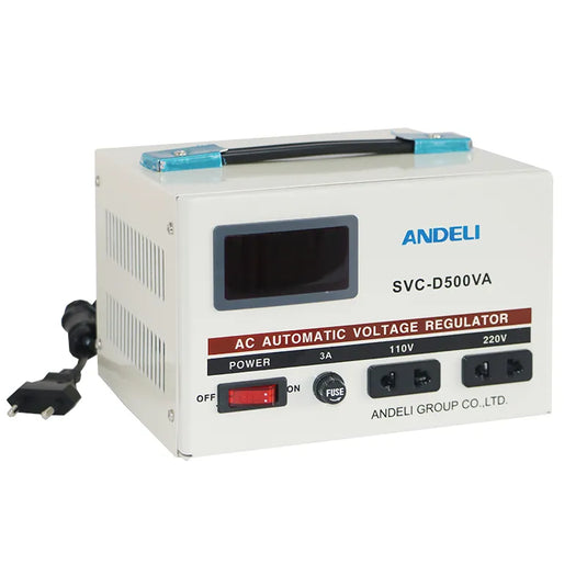 Andeli AC Voltage Stabilizer SVC 500 VA 0.5 KW Single (1) Phase 220V