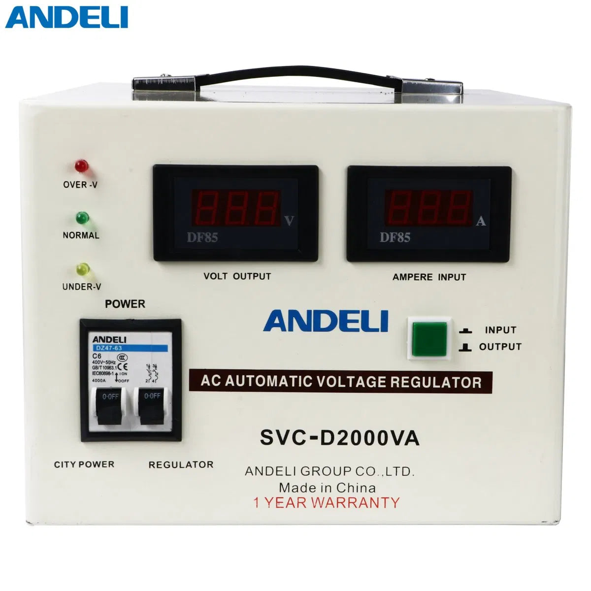 Andeli Voltage Stabilizer SVC 2000 VA 2 KVA Single (1) Phase 220V Digital