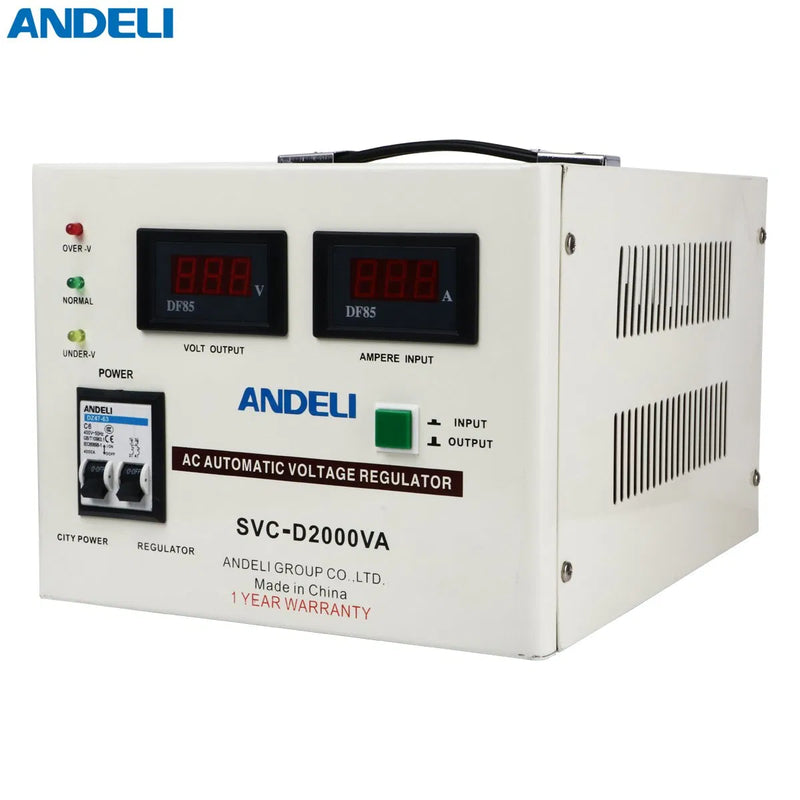 Load image into Gallery viewer, Andeli Voltage Stabilizer SVC 2000 VA 2 KW Single (1) Phase 220V Digital
