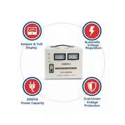 Andeli Fully Automatic Voltage Stabilizer SVC 2000 VA 2 KVA  Single (1) Phase 220V