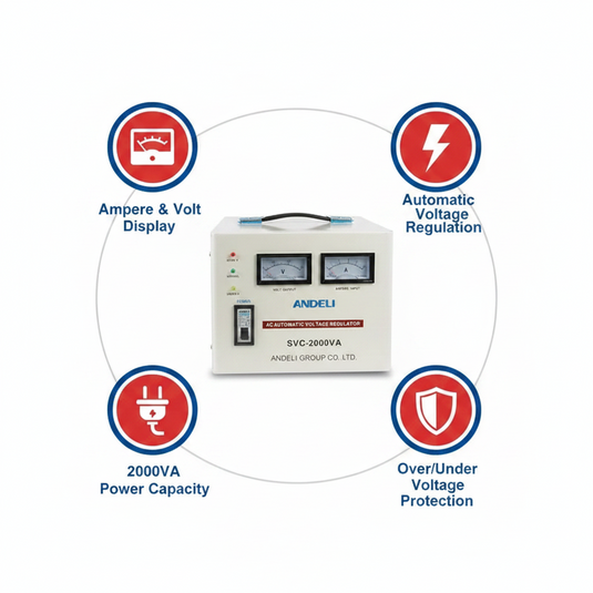 Andeli Fully Automatic Voltage Stabilizer SVC 2000 VA 2 KW  Single (1) Phase 220V