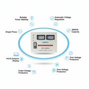 Andeli Fully Automatic Voltage Stabilizer SVC 2000 VA 2 KVA  Single (1) Phase 220V
