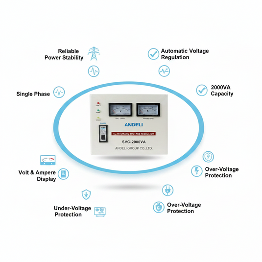 Andeli Fully Automatic Voltage Stabilizer SVC 2000 VA 2 KW  Single (1) Phase 220V