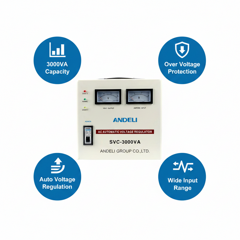Load image into Gallery viewer, Andeli Voltage Stabilizer SVC 3000 VA 3 KW Single (1) Phase 80-250V
