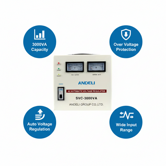 Andeli Voltage Stabilizer SVC 3000 VA 3 KW Single (1) Phase 80-250V