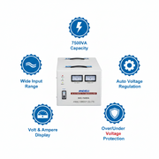 Andeli Fully Automatic Voltage Stabilizer SVC 7500 VA 7.5 KVA Single (1) Phase 110V
