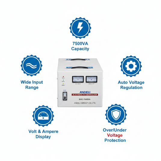 Andeli Fully Automatic Voltage Stabilizer SVC 7500 VA 7.5 KW Single (1) Phase 110V