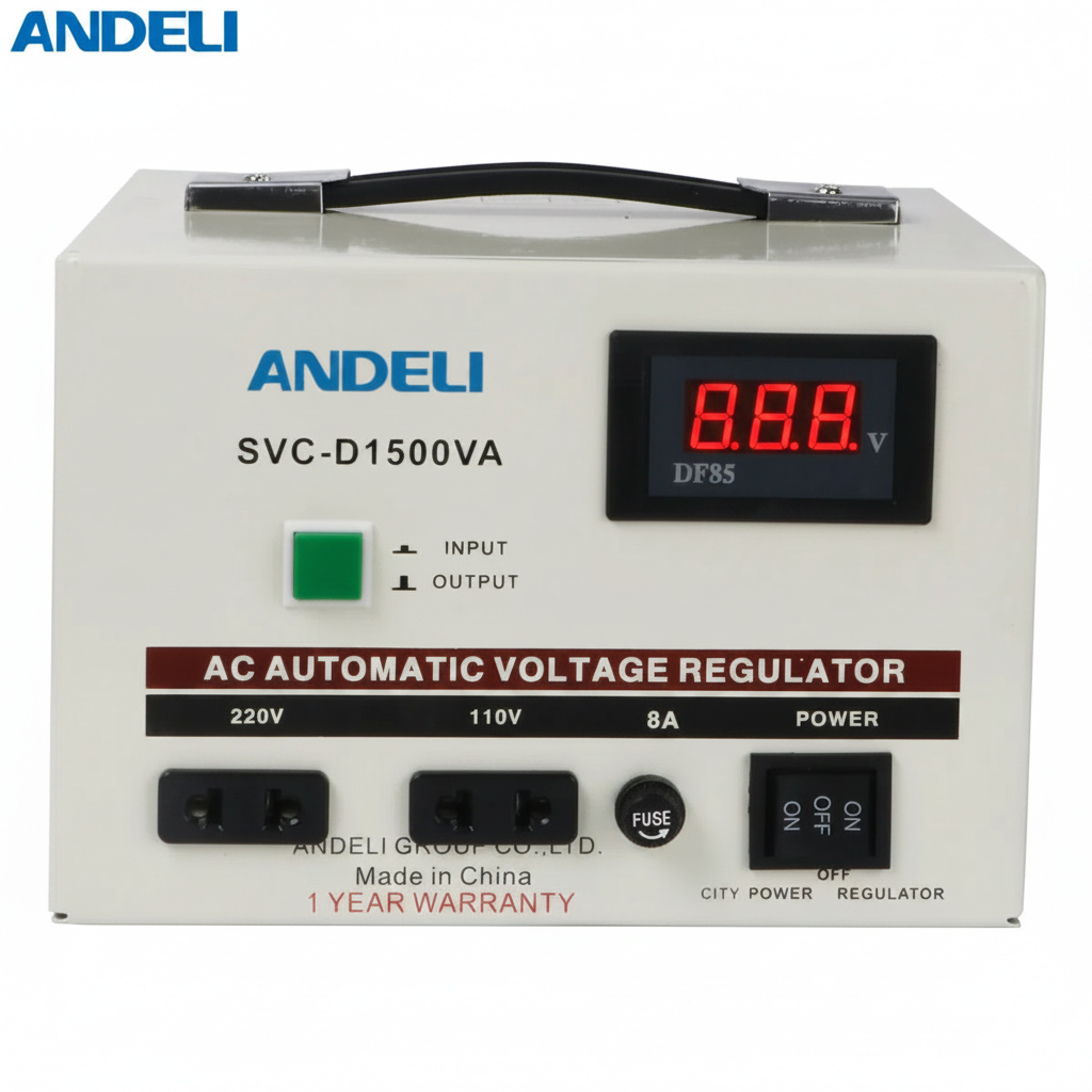 Andeli Voltage Stabilizer SVC 1500 VA 1.5 KW Single (1) Phase 220V Digital