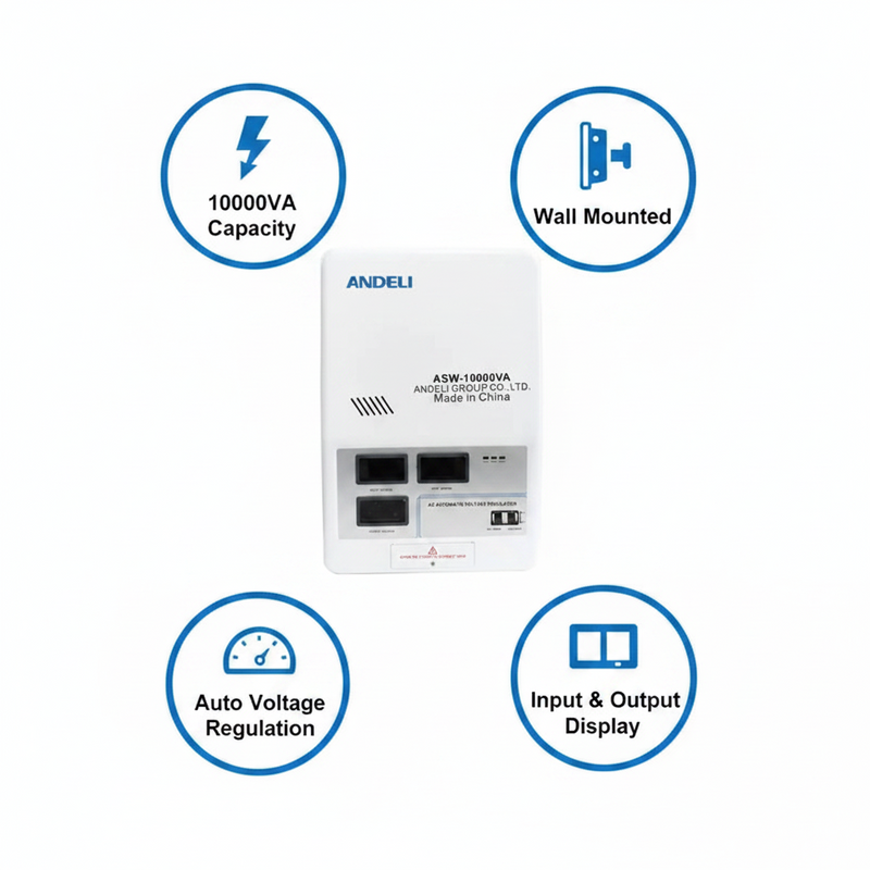 Load image into Gallery viewer, Andeli Wall Mounted Automatic Voltage Stabilizer SDW 10000 VA 10 KW Single Phase 110V
