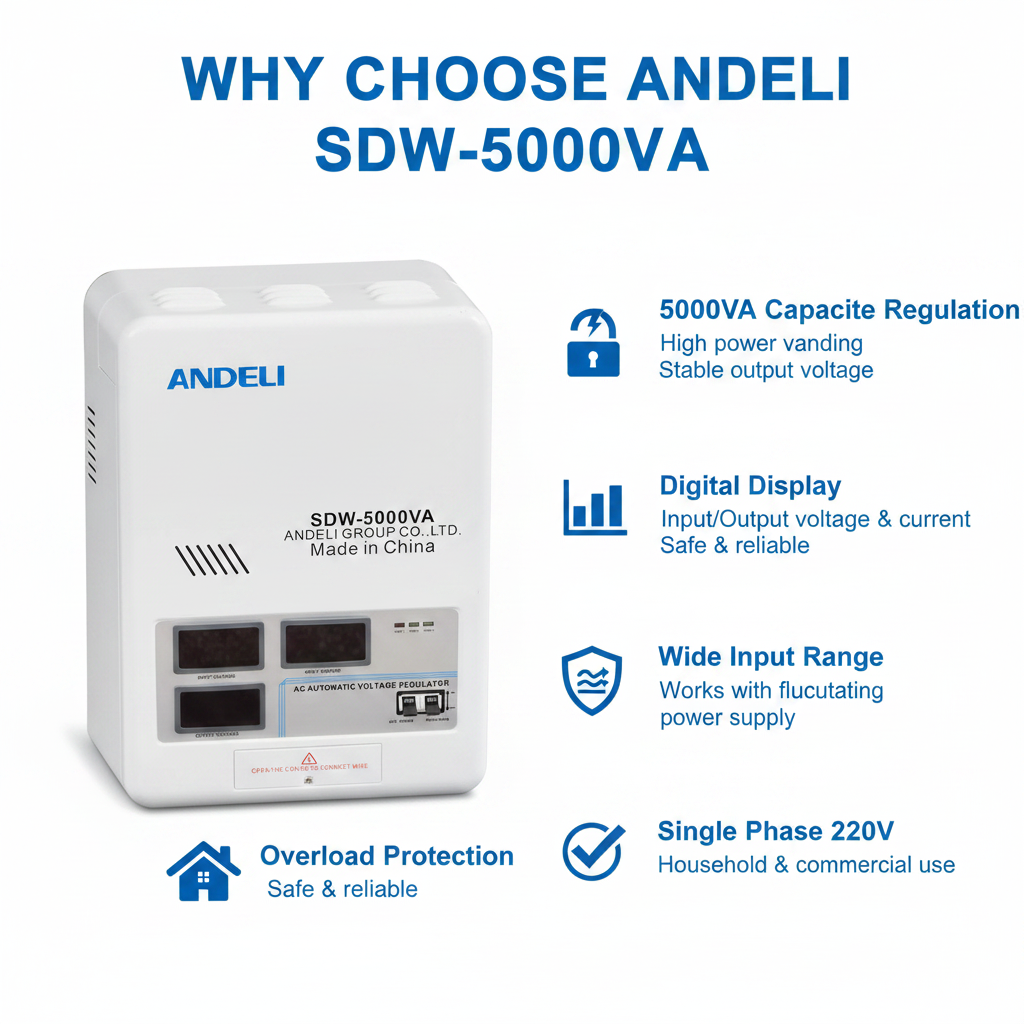 Andeli Automatic Voltage Stabilizer SDW 5000 VA 5 KVA Single Phase 110V
