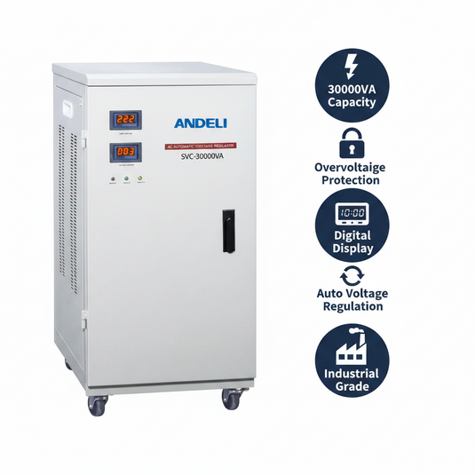 Andeli Voltage Stabilizer SVC 30000 VA 30 KW Single (1) Phase 220V Digital