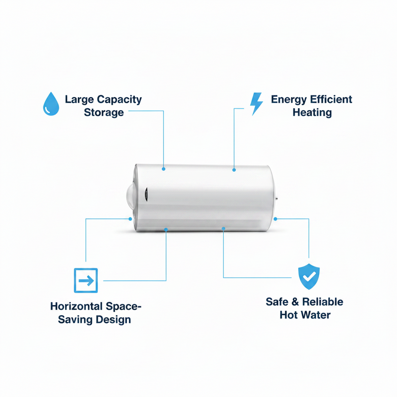 Load image into Gallery viewer, Ariston Electric Water Heater Horizontal ARI 150 HORD 570 THER MO 2000 W, 150 L - White
