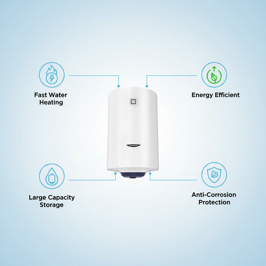 Ariston Electric Water Heater Vertical BLU R, 80 L - White
