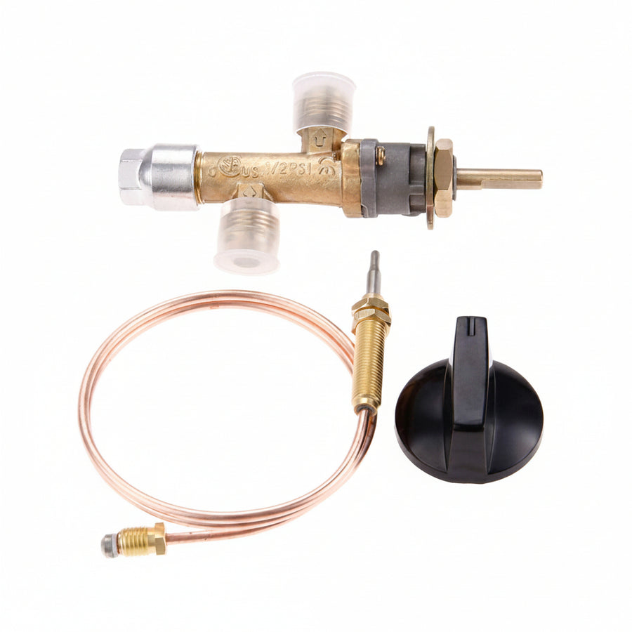 Aupoko LPG Safety Control Valve Kit, Flame Failure Valve 5:8” -18UNF Flare with Thermocouple and Switch for Low Pressure Propane Gas Fireplace Fire Pit Gas Grill Heater (3:8 Male Flare, M8x1) Price Shop in Dubai UAE. faj.ae