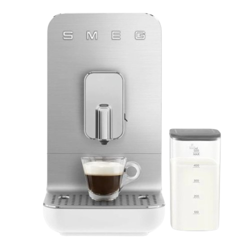 Smeg Bean to Cup Coffee Machine with Integrated Milk System, BCC13WHMUK