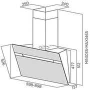 Baumatic BMECH9WVBL-3 90cm Vertical Wall Mounted Hood