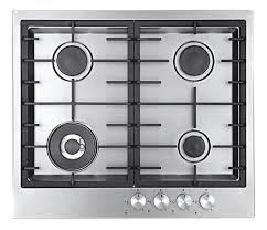 Baumatic BMEH6GGSS 60cm Built-In Gas Hob 4 Burner with Wok, Stainless Steel