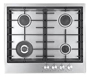 Baumatic BMEH6GGSS 60cm Built-In Gas Hob 4 Burner with Wok, Stainless Steel