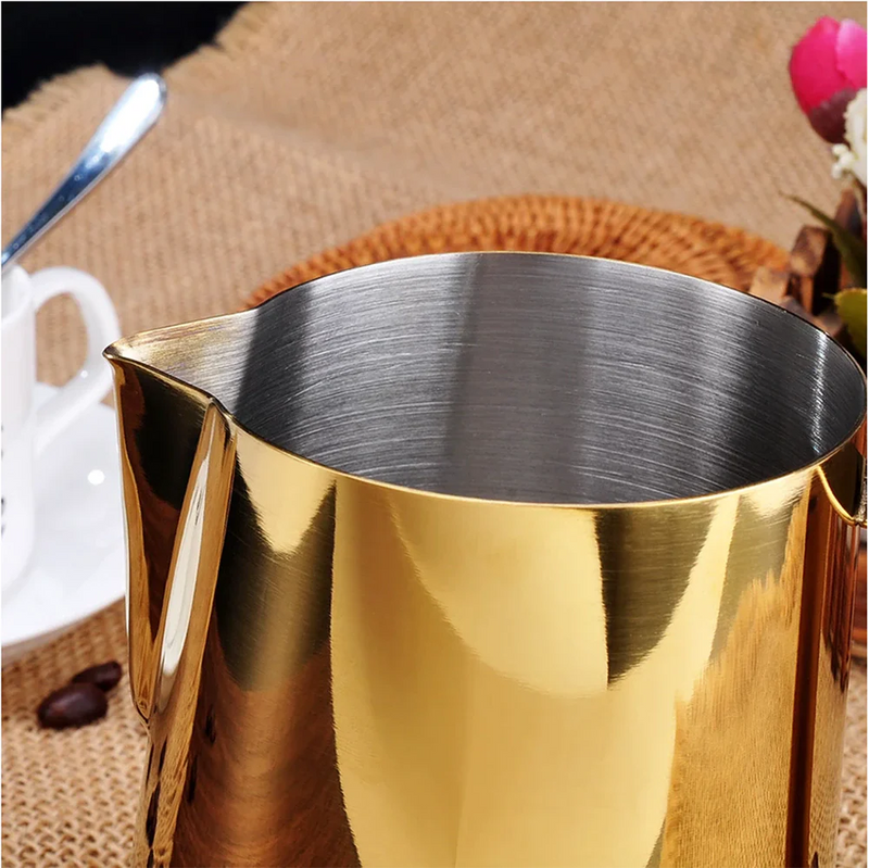 Load image into Gallery viewer, Barista Space Gold Milk Pitcher – Stainless Steel Jug for Latte Art 350ML
