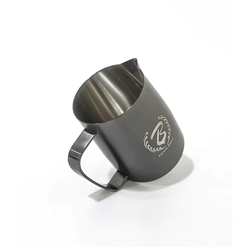 Load image into Gallery viewer, Barista Space Sandy Black Milk Pitcher – Non-Slip Finish 450ML
