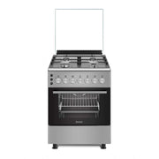 Baumatic Free Standing 4 Burner Gas Cooker 60cm Stainless Steel/Black – BMEC9GGTSS