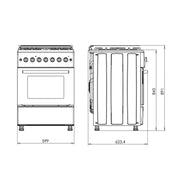 Baumatic Free Standing 4 Burner Gas Cooker 60cm Stainless Steel/Black – BMEC9GGTSS