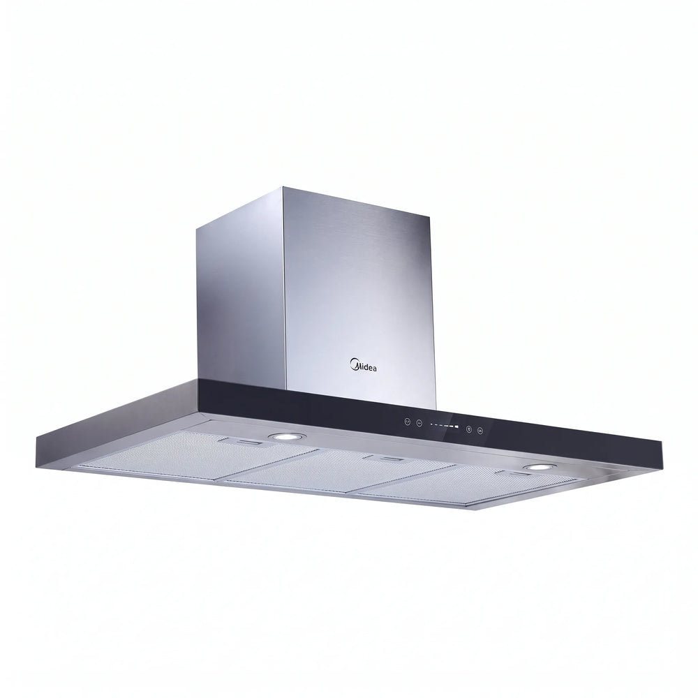 Baumatic BMECH9WTBL 90cm Midnight Series Wall-Mounted Hood Black Glass & Steel