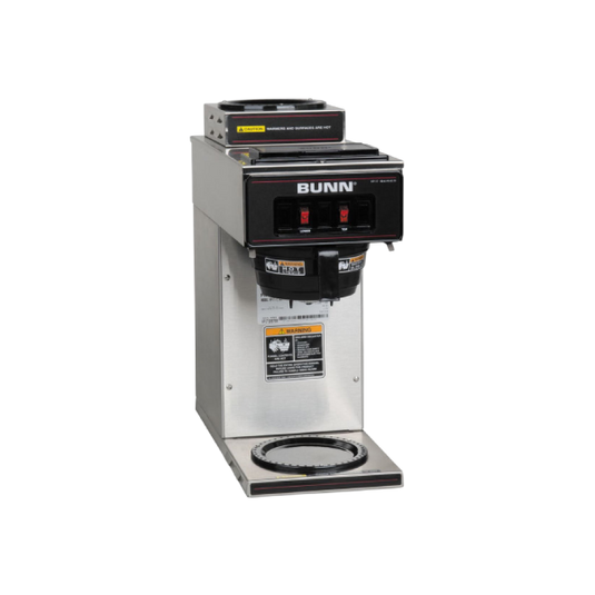 Bunn VP17A-2 12-Cup Pourover Coffee Brewer Stainless Steel Commercial-Grade Coffee Machine, Portable without Plumbing, Ideal for Office & Cafe