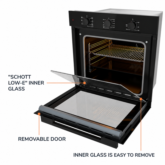 Millen 60cm Built-in Electric Oven MEO 6001 BB 7 Cooking Modes 2352W, 3 Year Warranty