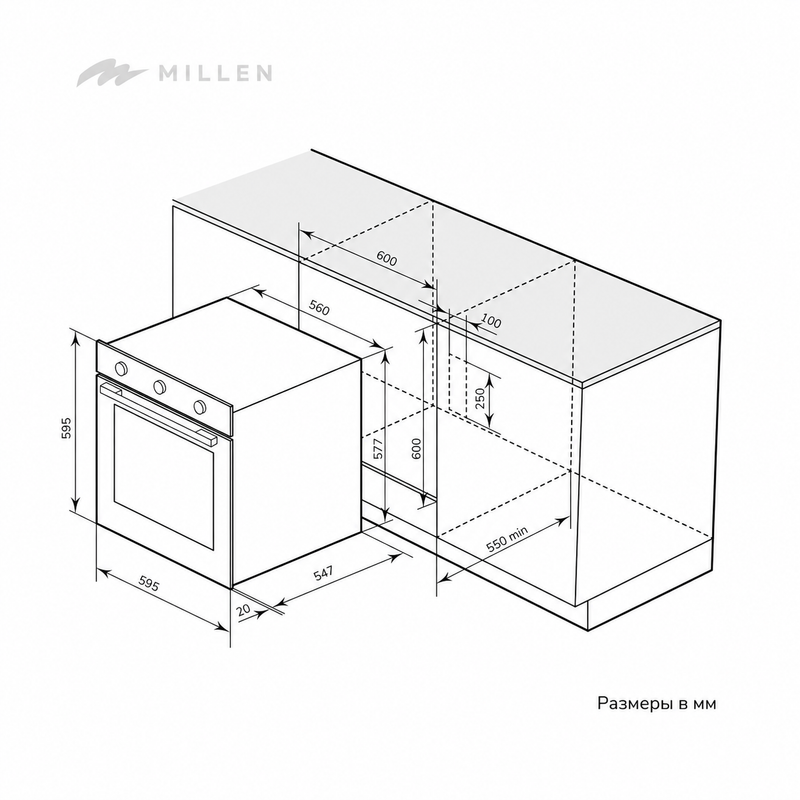 Load image into Gallery viewer, Millen 60cm Built-in Electric Oven MEO 6001 BB 7 Cooking Modes 2352W, 3 Year Warranty
