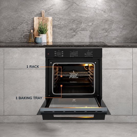 Millen 60cm Built-in Electric Oven MEO 6001 BB 7 Cooking Modes 2352W, 3 Year Warranty