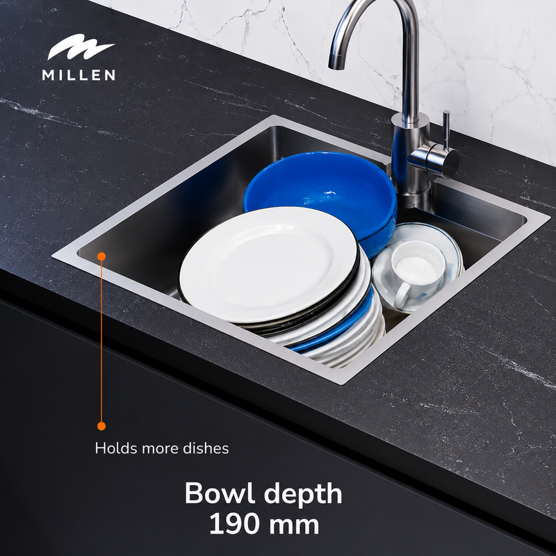 Load image into Gallery viewer, MILLEN Topmount Sink, Single Bowl, Satin Finish, Soundproof, Color Stainless Steel Model – MTMS454519SS – 1 Year Warranty

